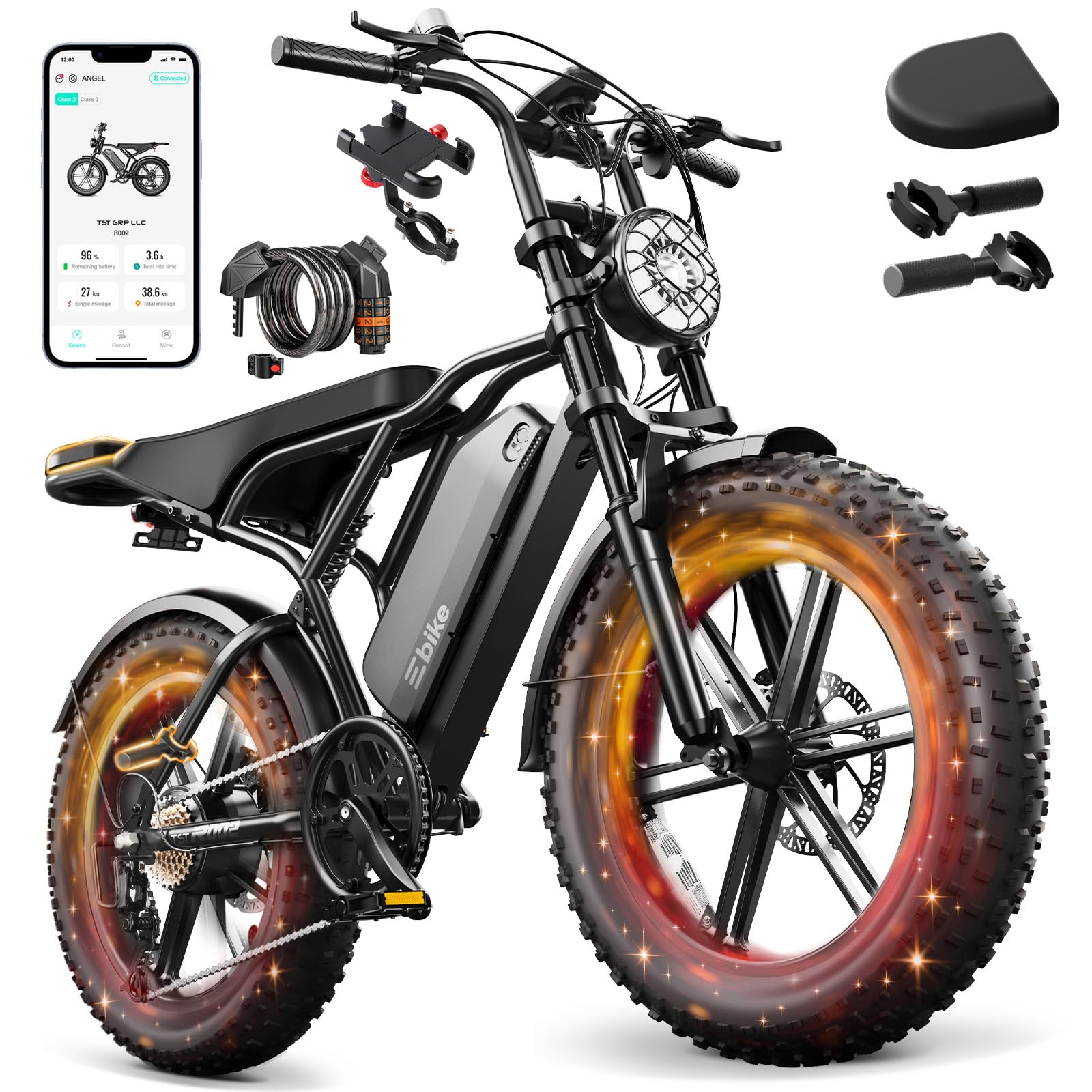 48V 1500W Rear Hub Motor With Battery - Bateria de lítio LIMITE 48V, motor