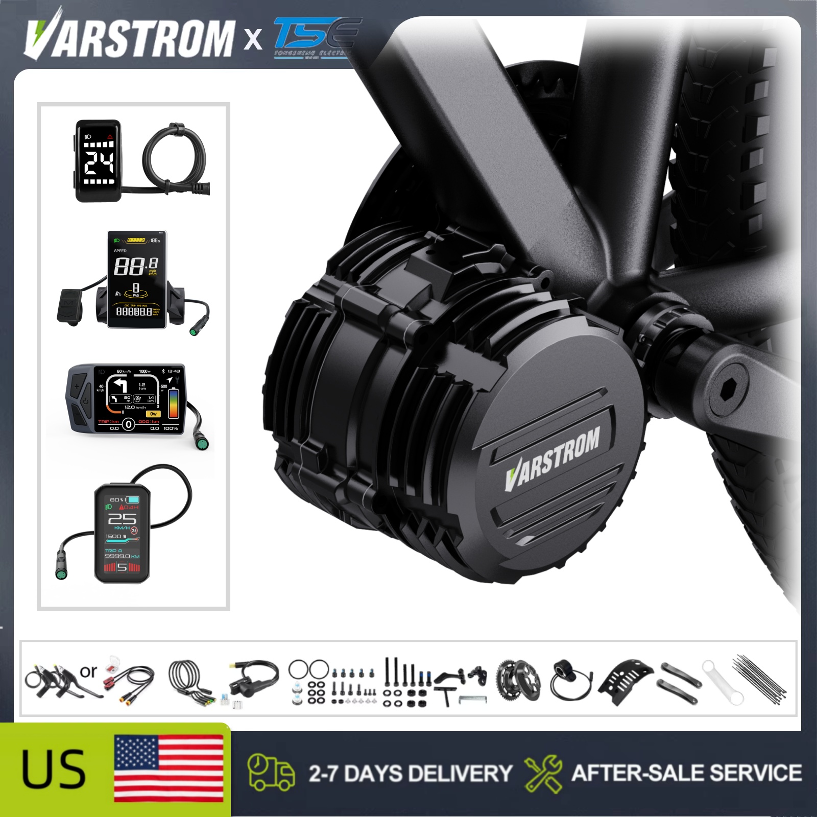 Mid Drive Conversion Kit 1000W - [Em estoque nos EUA] Kits de