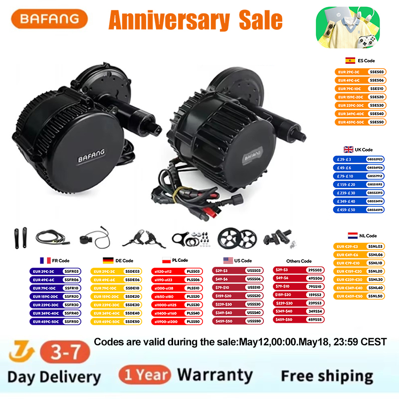 Bafang bbshd 1000w 52v 48v 68m - Side Hung Mid Drive Motor Kit avaliação e preço