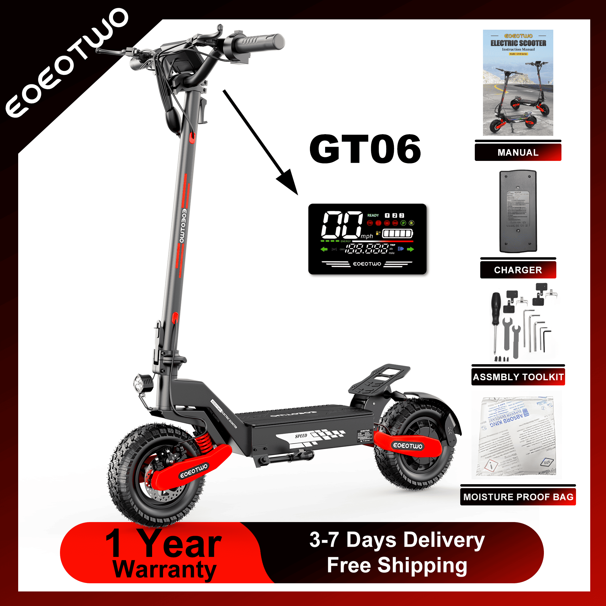 Scooter elétrico EOEOTWO GT06  - Dual Motor Ebike Kit 2000W avaliação e preço